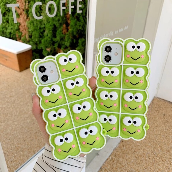 3D Frog Keroppi Bubble Silicone iPhone Case - Picture 2 of 6